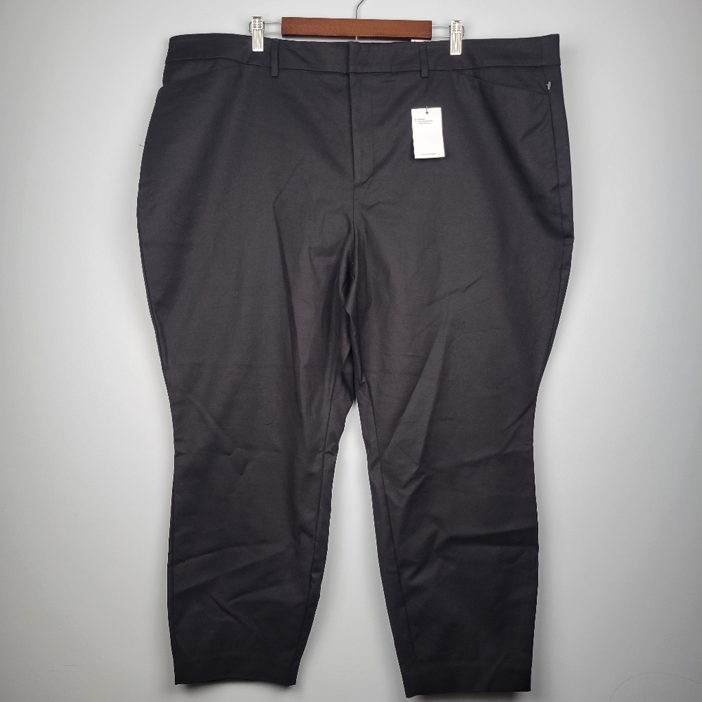 Nine West Black Tapered‎ Pants Size 24W Short Slim Ankle High Rise NWT